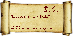 Mittelman Ildikó névjegykártya